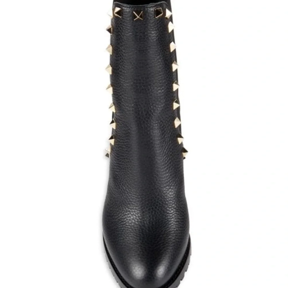 SOLD Brand New Valentino Black and Gold studs womens boots Size US 7 - Picture 6 of 10